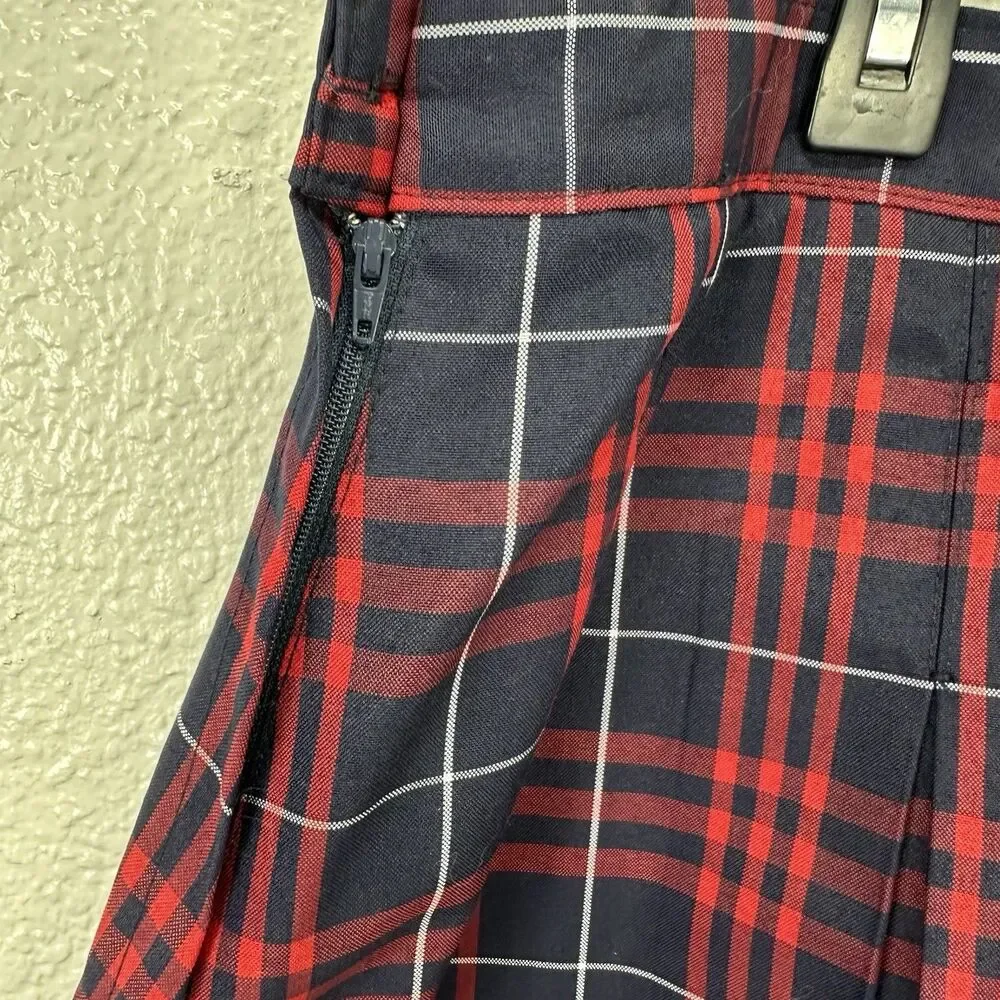 Dennis Uniform Girls Ward Plaid Stitched Down Kick Pleat School Skirt Junior 15